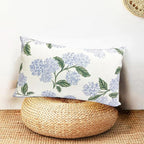 Decorative Throw Pillow Covers Set of 2 White Hydrangea Pillow Covers 12x20 inch Super Soft Short Plush Square Floral Throw Pillows,Farmhouse Outdoor Pillow Covers for Couch Living Room