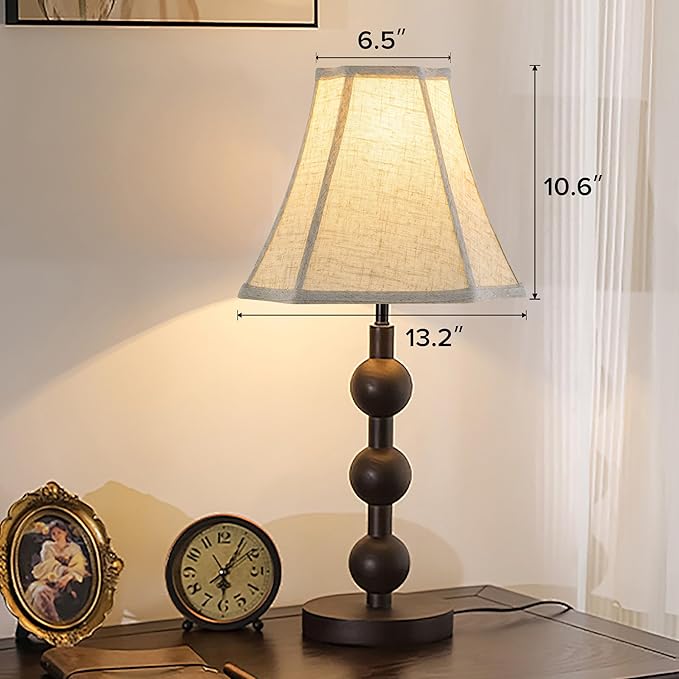 GO&S0 13.2 lnch Beige Oatmeal Lamp Shade,Square Cut Comer Lampshade for Floor and Table Lamps-6.5x13.2x10.6".Natural Linen, Traditional Shade.Handcrafted, Easy Assembly Required (Set of 1)