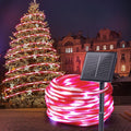 Brightown Outdoor ‎Solar Christmas Lights, 39FT 200LED Solar Rope Light Waterproof Outdoor Christmas Decorations for Party Garden Yard Home Xmas Halloween Holiday Tree Decoration Light, Candy Color