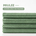 MIULEE Boho Farmhouse Throw Pillow Covers 18x18 Inch Set of 4 Mordern Nordic Cushion Covers Soft Corduroy Home Decor for Couch Bed Sofa Living Room Sage Green