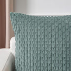 Kevin Textile Decorative Pillow Covers Set of 2 Striped Plush Corduroy Pillows Pillowcases Boho Home Decor Cushion Covers for Couch Sofa Bed Living Room 20x20 Inch, Teal Green