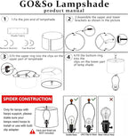 Drum Lamp Shades Larges (2 Pack), Modern Farmhouse Lampshades Beige for Floor&Table Lamps Replacement Living Room/Bedroom，14"Top×16"Bottom ×11"High(Spider), Required Assembly，By GO&SO