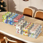 Can Organizer for Pantry Free Combination Can Dispenser, Clear Thickened 2 Pack 2-Tier Storage Rack for 48 Cans Suitable for Cabinet Pantry Fridge Countertop (3 * 2)