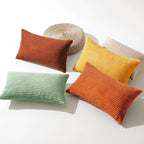 MIULEE Fall Decorative Throw Pillow Covers 12x20 Inch Set of 4, Vibrant Cushion Covers Vintage Retro Home Decor, Mix and Match Color Clash Design for Sofa Couch Bed Living Room Yellow Rust Green