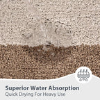 Bathroom Rugs 24" x 60", Non-Slip Extra Soft Absorbent Bath Rugs, Machine Washable Quick Dry Bath Mats for Bathroom Floor, Shower, Bathtub and Sink, Beige & Grayish Brown