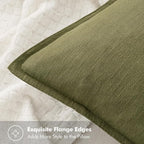 MIULEE Decorative Linen Pillow Covers 24x24 Inch Green Boho Farmhouse Neutral Couch Throw Pillows for Bed Pack of 2 Accent Outdoor Pillowcase Modern Sofa Cushion Livingroom Home Decor