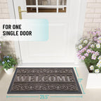 OLANLY Welcome Door Mat Indoor Outdoor Entrance, Heavy Duty Sturdy Front Door Mat, Waterproof All-Weather Doormat, Stain Resistant, Low Profile, Easy Clean Patio Entryway Mat, 29.5 x 17, Brown