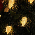 TW SHINE C9 Christmas Lights, 100 LED 66 FT Christmas String Lights Outdoor with 100 Spring Clips and Timer, Waterproof Connectable for Indoor Yard Xmas Tree House Decorations (Warm White)