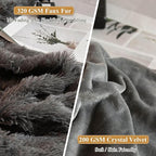 XeGe Faux Fur Throw Pillow Cases, Plush Shaggy Ultra Soft Pillow Covers, Fluffy Crystal Velvet Decorative Pillowcases, Furry Fuzzy Pillow Shams Zipper Closure, Set of 2(King, Dark Gray)