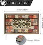 CHICHIC Door Mat Welcome Mat 18x 30 Inch Front Door Mat Outdoors for Home Entrance Outside Entry Way Doormat, Heavy Duty Non Slip Rubber Back Low Profile, Brick
