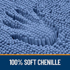 OLANLY Bathroom Rugs 36x24, Extra Soft Absorbent Chenille Bath Rugs, Rubber Backing Quick Dry, Machine Washable Bath Mats for Bathroom Floor, Tub and Shower, Home Decor Accessories, Cornflower Blue