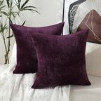 Jeneoo Plum Purple Decorative Throw Pillow Covers Soft Chenille Comfy Lumbar Couch Cushion Cases for Living Room Sofa Decor (Set of 2, 12 x 20 Inches)