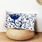 Decorative Throw Pillow Covers Set of 2 Blue Pillow Covers 12x20 inch Short Plush Couch Pillow Cases Floral Throw Pillows,Farmhouse Outdoor Pillow Covers for Sofa Living Room Cushion Covers
