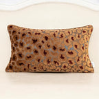 Alerfa Brown Floral Throw Pillow Cover 12 x 20 Inch Cut Velvet Rectange Luxury Decorative Lumbar Pillow Cover for Couch Living Room Bedroom