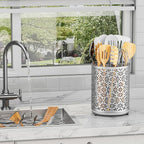 Extra Large Utensil Holder - 360° Rotating Cooking Utensils Caddy Countertop Organizer with Instant-Dry and Removable Base for Kitchen Tools