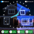 66FT 670 LED Christmas Lights 148 Ice Drops, 12 Lighting Modes and Timer Memory Dimmable, Outdoor Waterproof Hanging String Light for Xmas Holiday Wedding Garden Fence House Tree Outside Decor (Blue)