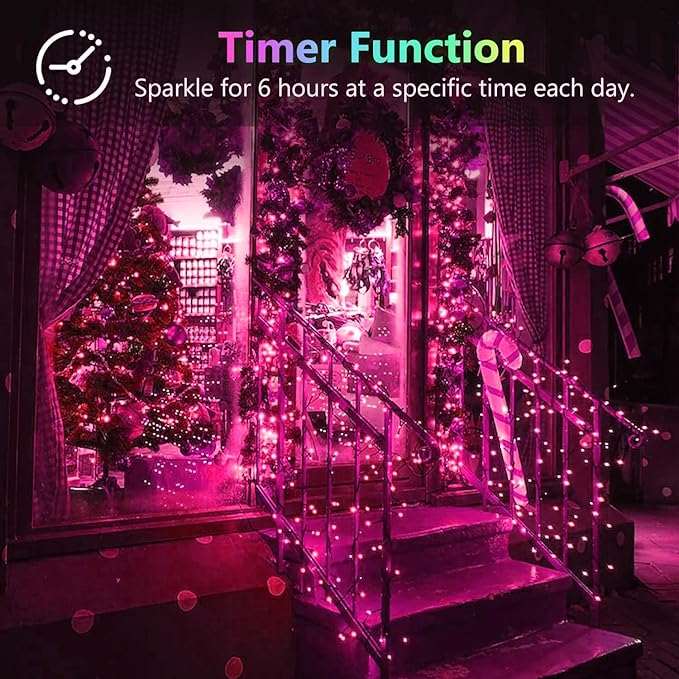 4 Pack 20FT 60LED Fairy Lights Battery Operated, Mother's Day String Light with Timer Waterproof, Battery Twinkle Lights for Girl's Bedroom Wedding Anniversary Decorations (Pink)