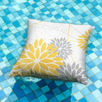 Yellow and Grey Floral Pillow Covers 20x20 Set of 2 Outdoor Waterproof Decorative Throw Pillows Summer Pillow Covers Polyester Cushion Case Decor for Couch Patio Funiture Garden Porch 01Z20