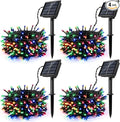 4Pack Solar String Lights for Outside, 400 LED Solar Christmas Lights Outdoor Waterproof with 8 Modes Solar Fairy Lights for Xmas Tree Party Wedding Garden Fence Decorations (Multicolor)