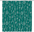 Teal Floral Shower Curtain Rustic Flower Farmhouse Plant Cute Leaves Retro Botanical Vintage Bathroom Curtain Set with Hooks(70" Wx74.8 H)