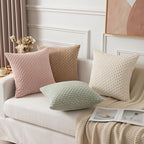 Kevin Textile 2 Packs Light Green Decorative Throw Pillow Covers 20x20 Inch for Living Room Couch Bed Sofa Spring Soft Striped Corduroy Square Cushion Case 50x50 cm Rustic Farmhouse Boho Home Decor