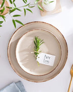 Stoneware dinnerware set 4 persons Rustic 12 pcs - Rustic design dinnerware set, dishwasher safe - Bowl and plate set - Pure Living dinnerware in beige…