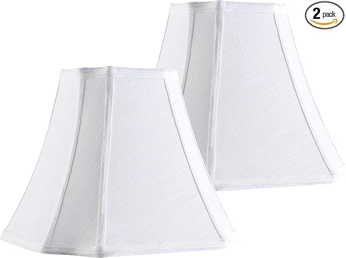 GO&SO Set of 2 Medium Octangonal Lamp Shades Off White,Square Cut Corner Lamp Shade for Floor Lamps,Table Lamps for Bedroom Lamps, 6.5x13.2x10.6",Natural Linen, Traditional Shade, Easy Assembly