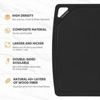 BESTCOOK Wood Fiber Cutting Board Set of 3, Composite Chopping Boards with Juice Groove, Dishwasher Safe, Non-Toxic, BPA-Free, Non-Porous, Non-Slip Feet, Durable for Cutting Meat, Vegetables, Fruit