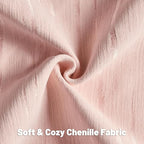 FUTEI Pink Chenille Decorative Throw Pillow Covers 24x24 Inch Set of 2,Soft Embossed Striped Textured European Cushion Case,Modern Home Decor for Couch Bed Living Room