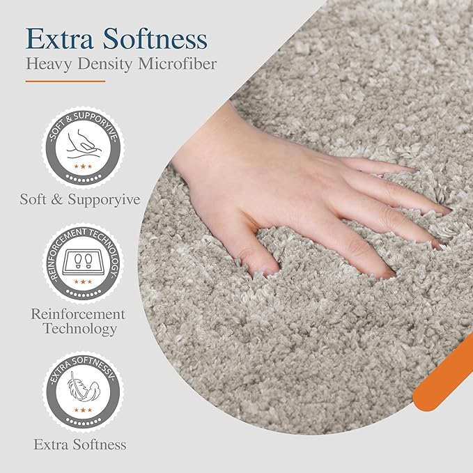 Walensee Large Bathroom Rug (24 x 60, Light Tan) Extra Soft and Absorbent Shaggy Bath Mat Machine Washable Microfiber Non Slip Luxury Floor Mat