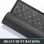 Yimobra Large Door Mat 36x24, All-Season Waterproof Doormat Outdoor Entrance, Heavy Duty Non-Slip Outside Door Mat for Garage Patio Proch Entryway Indoor, Easy Clean, Black Gray