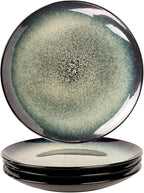 10.6 Inch Porcelain Plates Set, for Appetizer, Dinner Plates, Salad, Dessert, Snacks, Serving Plate Set of 4, Microwave and Dishwasher Safe, apply Home, Restaurant