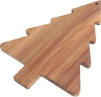 Amosfun Christmas Tree Charcuterie Board Xmas Cutting Board Fruit Tray Wooden Cheese Appetizer Tray Sushi Serving Tray 9.5 x 15 Inch