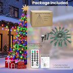 Mlambert Christmas Tree Lights, 6.6ft 16 Lines Fairy String Light, 8 Modes 400 LED Xmas Lighting with Remote Timer for Holiday, Warm White/Multicolor