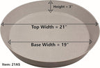 21 Inch (19 Inch Base) Case of 5 Plant Saucer - Terra Cotta Colored Polypropylene - Heavy Duty Indoor/Outdoor Tray and Drip Pan - Collects Flower Pot Excess Water Made in USA
