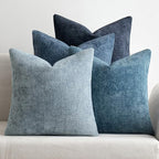 MIULEE Pack of 4 Couch Throw Pillow Covers 26x26 Inch Neutral Blue Soft Decorative Chenille Pillow Covers Farmhouse Accent Cushion Covers for Boho Western Home Decor Sofa Bedroom Living Room