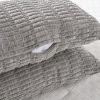 Fancy Homi Gray Long Lumbar Farmhouse Decorative Throw Pillow Covers 20x54 Inch for Bed Couch Bed Sofa, Rustic Boho Room Decor, Soft Striped Corduroy Rectangle Cushion Case 50x137 cm