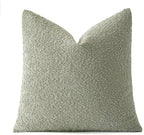 MIULEE Textured Boucle Throw Pillow Cover Sage Green Accent Solid Eruo Sham Pillow Case Decorative Soft Pack of 1 Couch Cushion Chair Sofa Bedroom Livingroom Home Decor,24x24 Inch