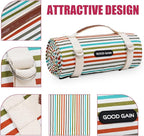 G GOOD GAIN Waterproof Picnic Blanket Portable with Carry Strap for Beach Mat or Family Outdoor Camping Party（Vibrant）