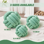 Uvvyui Knot Pillow Ball, Soft Home Decorative Pillows, Round Throw Pillow, Handmade Knotted Plush Pillow, Round Boucle Pillow Cushion (11 Inches Sage Green)
