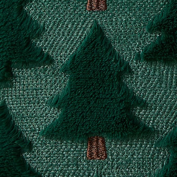 Christmas Pillow Covers 18x18 inch Set of 2 Christmas Decorations Soft Plush Faux Fur Wool Green Xmas Tree Throw Pillow Cases Winter Holiday Decor for Sofa Living Room PT-012P18