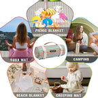 G GOOD GAIN Waterproof Picnic Blanket Portable with Carry Strap for Beach Mat or Family Outdoor Camping Party（Vibrant）