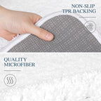 Walensee Large Bathroom Rug (24 x 48, White) Extra Soft and Absorbent Shaggy Bath Mat Machine Washable Microfiber Non Slip Luxury Floor Mat