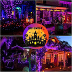 Halloween String Lights Plug in,33FT 100 LED String Lights with 8 Modes & Timer, Halloween Decorations for Party Carnival Supplies, Outdoor Indoor Yard Garden Decor, Purple & Orange