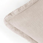EMEMA Linen Fringe Throw Pillow Covers Set of 2 Boho Farmhouse Accent Decorative Pillowcase with Tassels for Couch Sofa Bed Living Room Home Decor 22x22 Inch,Natural Beige