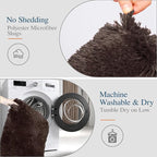 Walensee Bathroom Rug Non Slip Bath Mat (16 x 24, Brown) Water Absorbent Soft Microfiber Shaggy Mat Machine Washable Thick Plush Rugs for Shower
