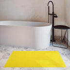 Cotton Paradise 100% Cotton Non Slip Bath Mats for Bathroom, 17x24 inch Soft Absorbent Quick Dry Machine Washable Floor Bath Mat, Yellow