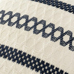 MIULEE Set of 2 Navy Blue Boho Decorative Lumbar Pillow Covers 12x20 Inch Farmhouse Rustic Couch Throw Pillows Modern Cotton Cushion Covers Retro Cute Macrame Woven Home Decor for Bed Sofa Chair