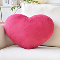 Rose Red Heart Pillows, Cute Heart Decorative Pillow, Heart Shaped Throw Pillows for Bed, Faux Rabbit Fur Plush Hoom Decor Pillow Cushion for Chair Sofa Living Room (Mini 12.9" x 9.8")