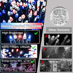 750 LED 240FT Christmas String Lights Outdoor, 12 Pro Modes and Timer Memory & Brightness, Plug in Waterproof Dark Green Wire Twinkle Light for for Xmas Yard Tree Wedding Party Decor Red White Blue